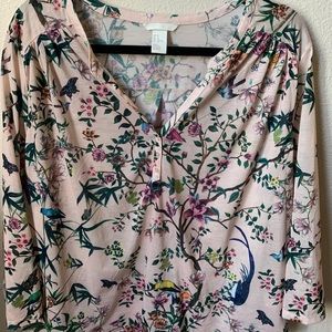H&M patterned long sleeve blouse